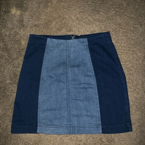 Free People Two Tone Denim Skirt - Picture 2 of 2